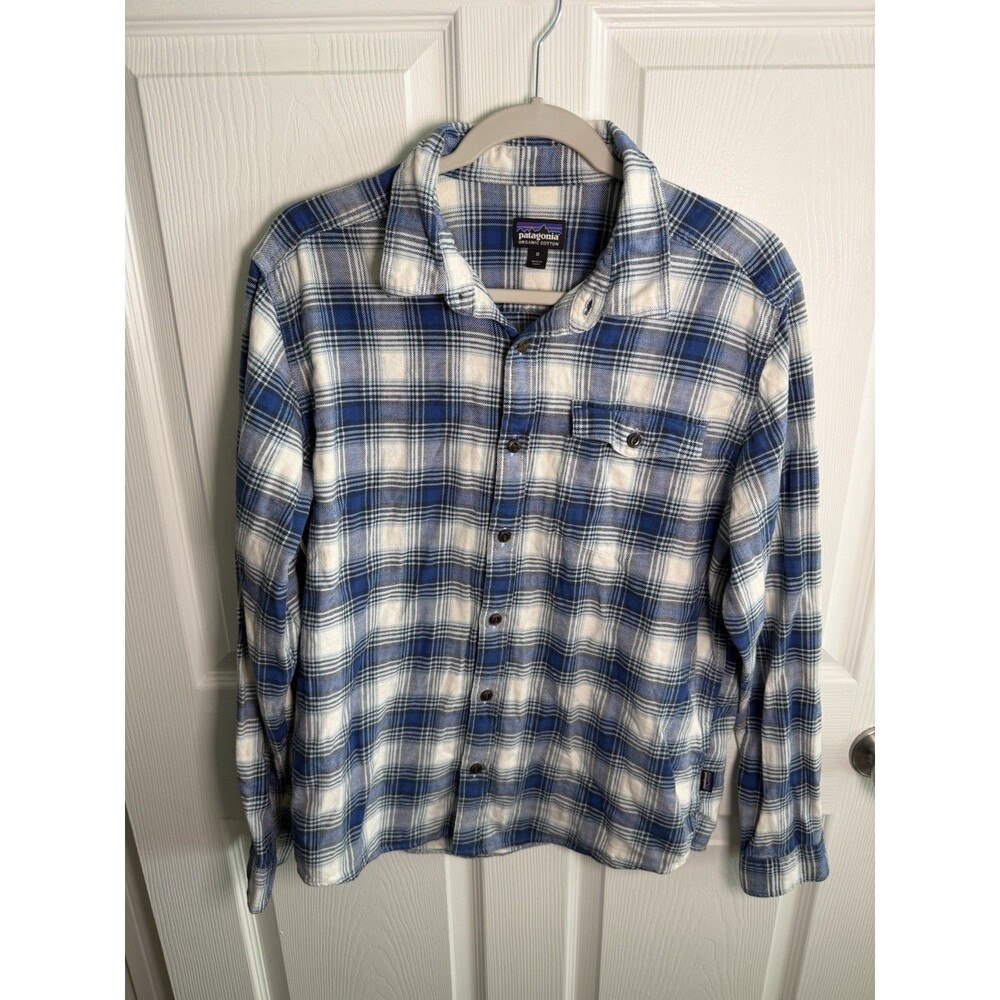 Patagonia Shirt men's Medium Fjord Flannel Button Up Long Sleeve Plaid Outdoor